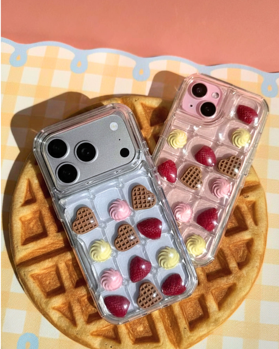 Charm Puff Bits - Strawberry Heart Waffle