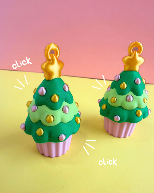 Christmas Cupcake Clicker Ornament