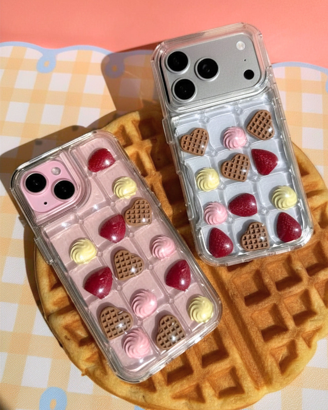 Charm Puff Bits - Strawberry Heart Waffle