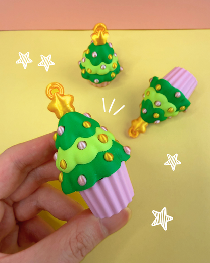 Christmas Cupcake Clicker Ornament