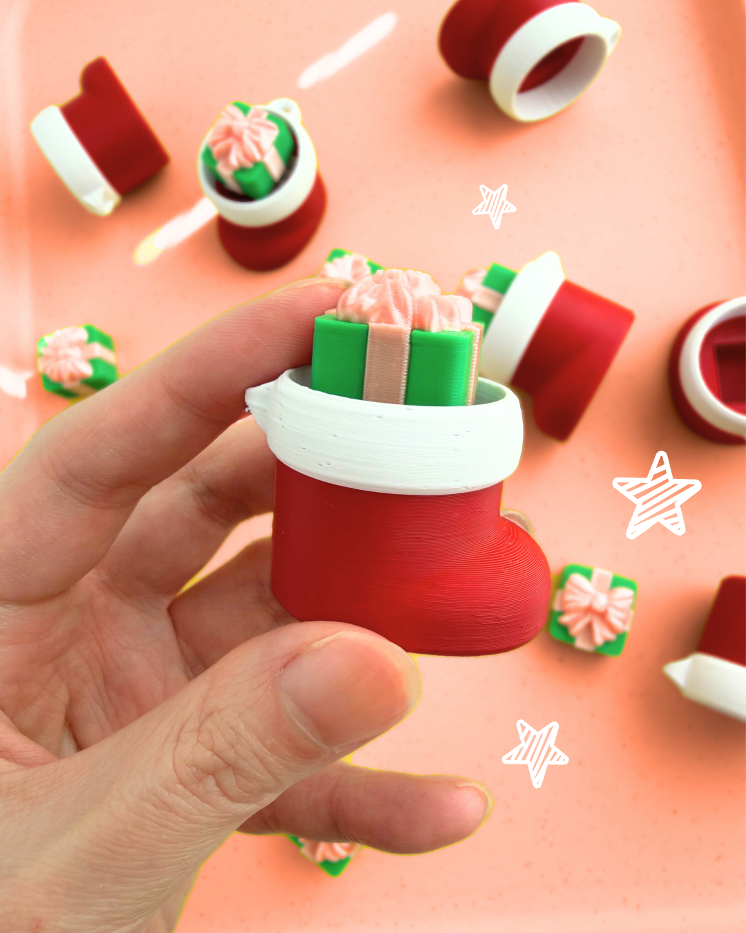 Santa’s Stocking Clicker Ornament